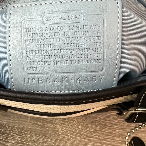 Vintage Coach 4467 Woven Straw Mini Tote Bag - Picture 8 of 8